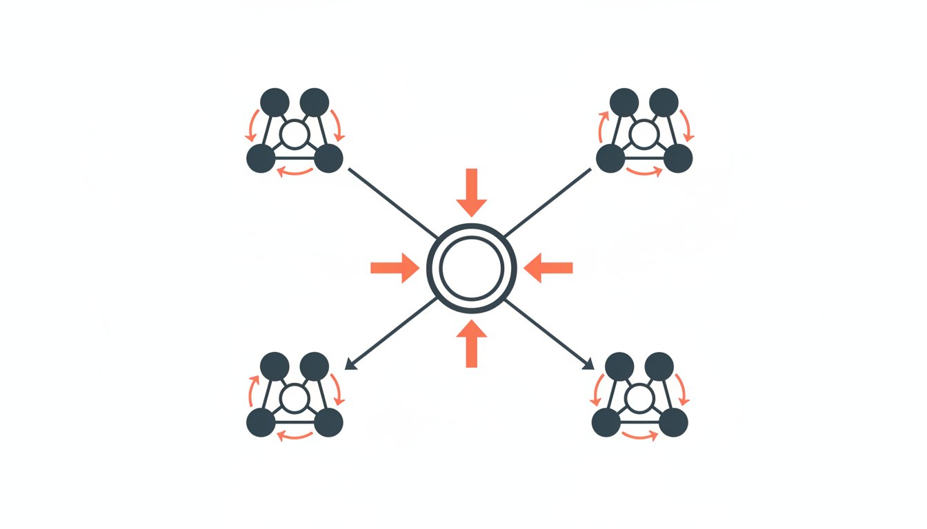 Maillage interne en hub and spoke : page pilier connectée aux articles satellites