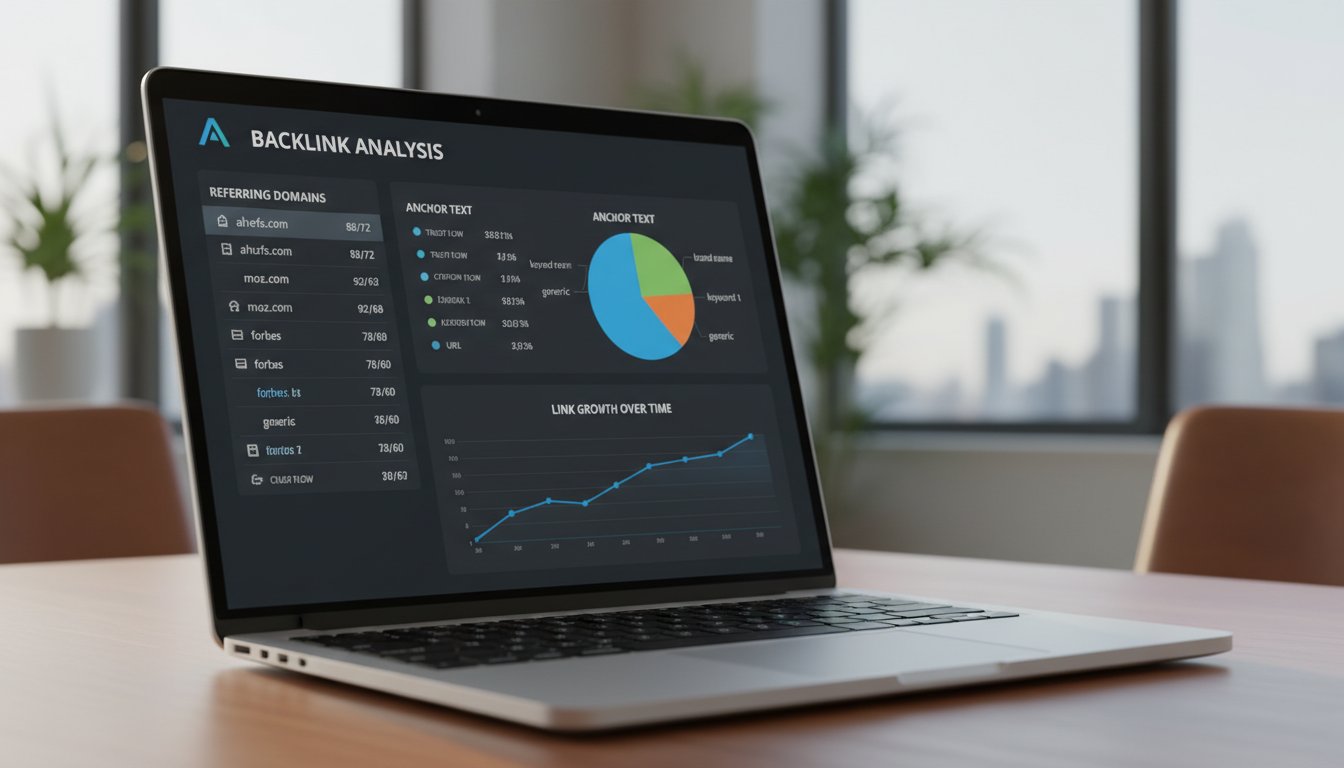 Outil netlinking - dashboard d'analyse de backlinks avec Trust Flow et domaines référents