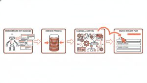Référencement naturel def - schéma de fonctionnement complet du SEO