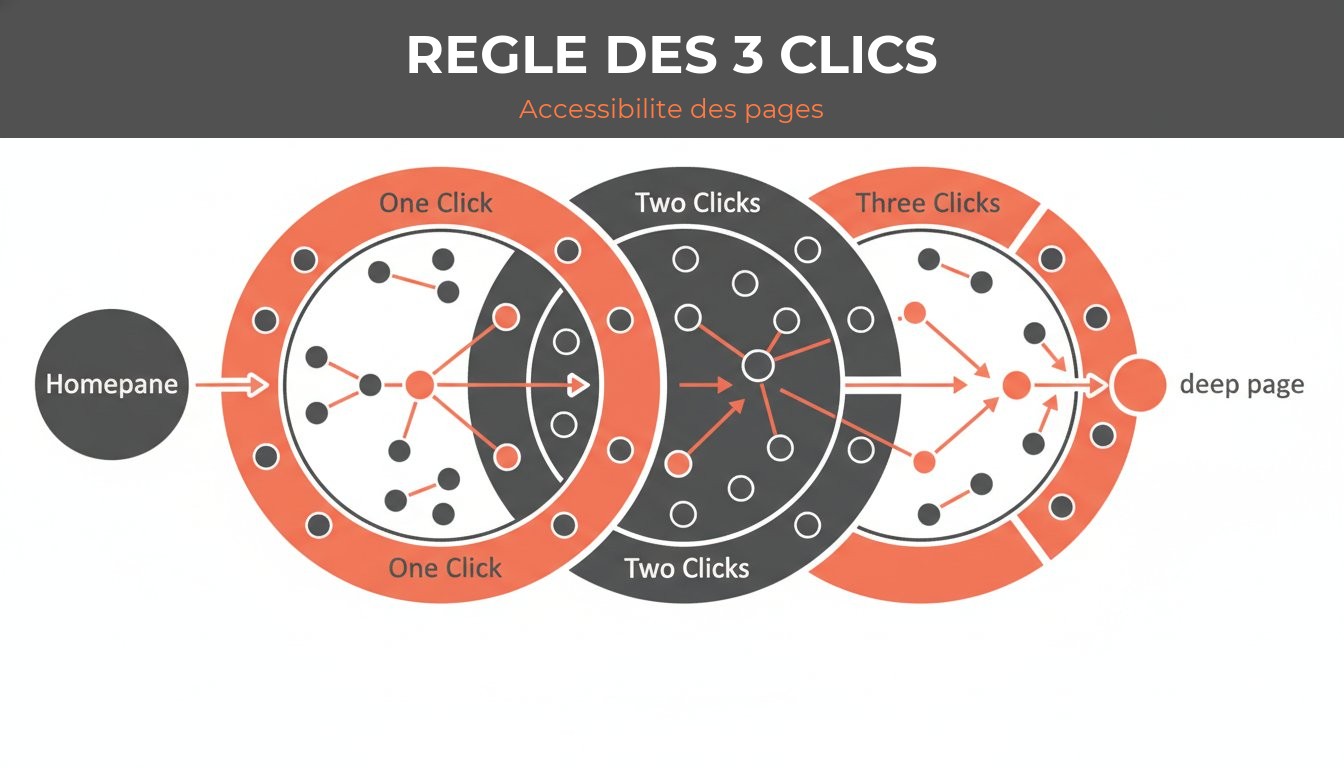 arborescence site web seo - schéma de la profondeur de clic et du fil d'Ariane