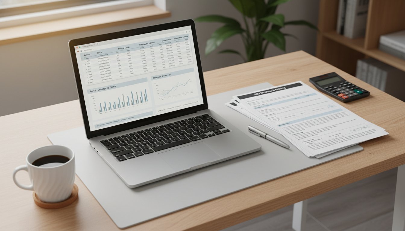 Audit SEO freelance - comparaison des tarifs et livrables sur tableur