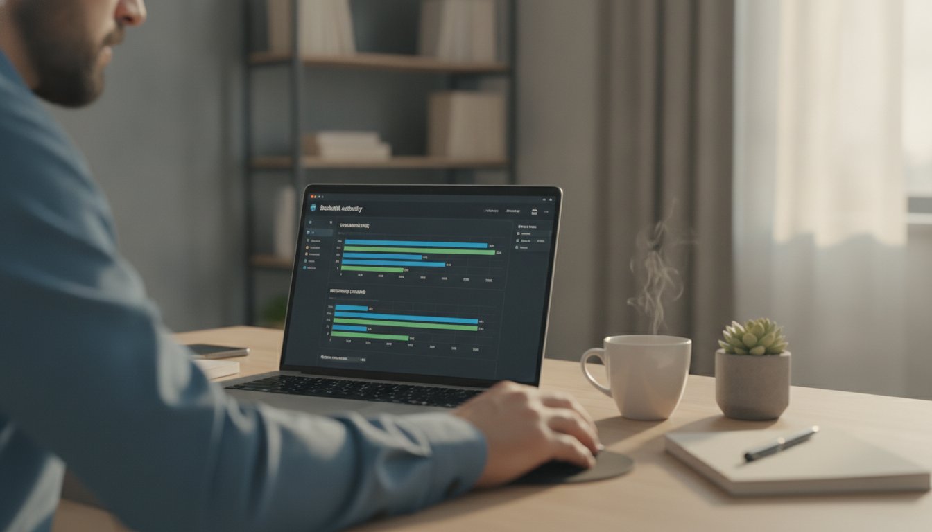 Domain rating Ahrefs - analyse du score DR sur un tableau de bord SEO