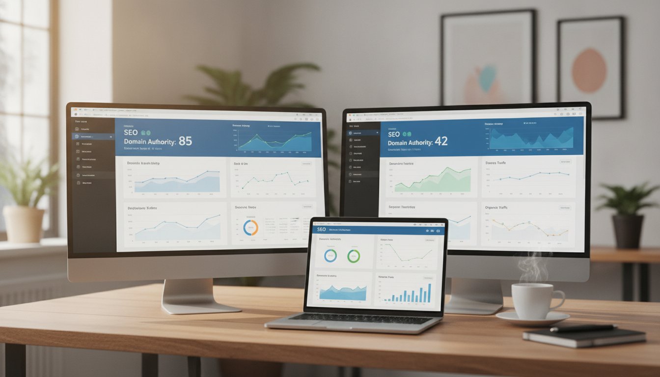 Domain rating Ahrefs - comparaison DR et Domain Authority Moz