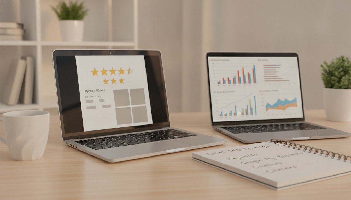 seo local gratuit google business profile - fiche établissement avec avis et photos